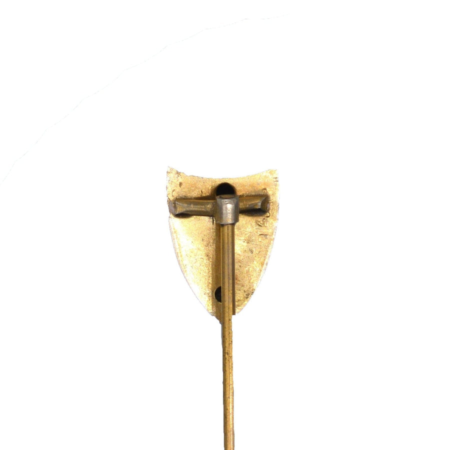 Victorian silver and enamel shield tie pin commemorating Queen Victoria's diamond jubilee, 1897.