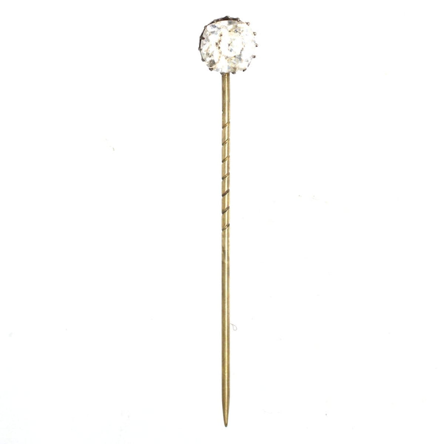 Victorian Silver Old Mine Cut Paste Tie Pin