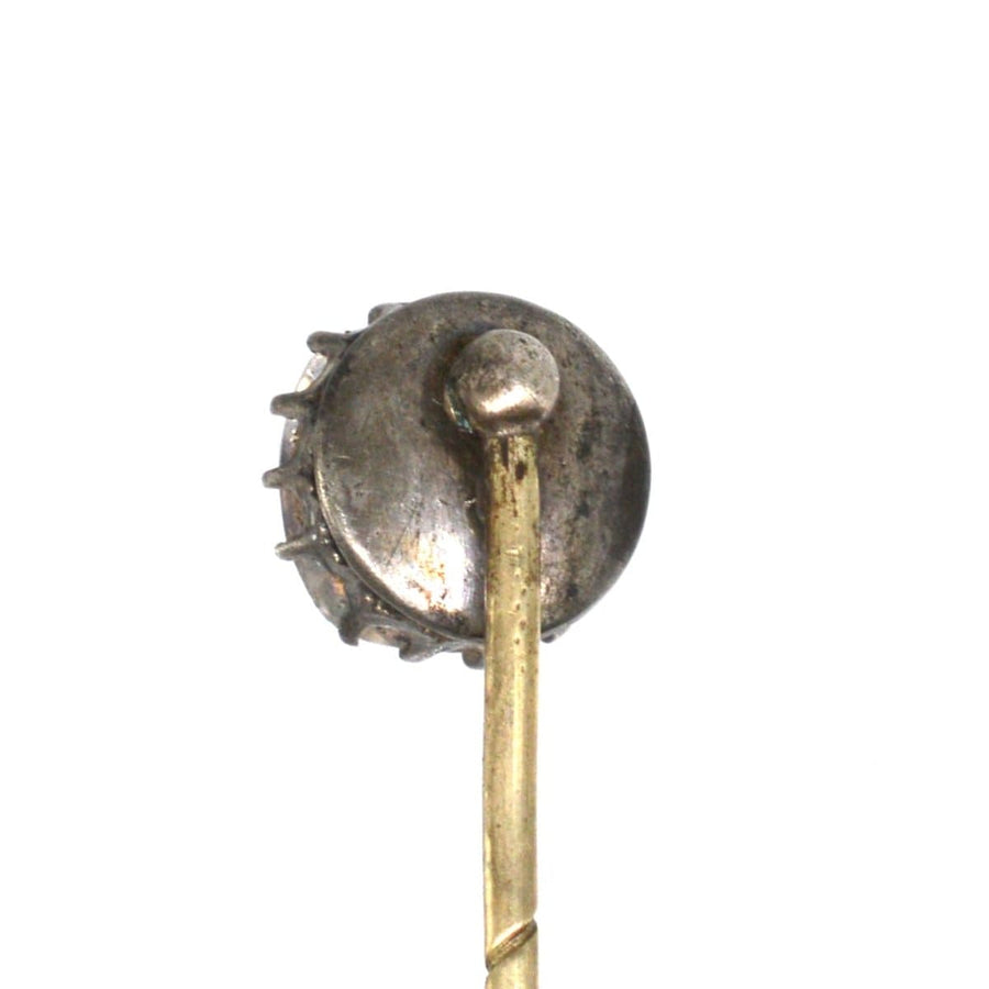 Victorian Silver Old Mine Cut Paste Tie Pin