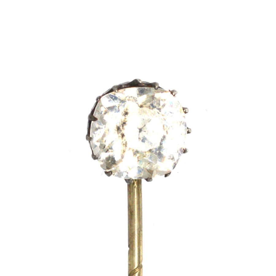 Victorian Silver Old Mine Cut Paste Tie Pin