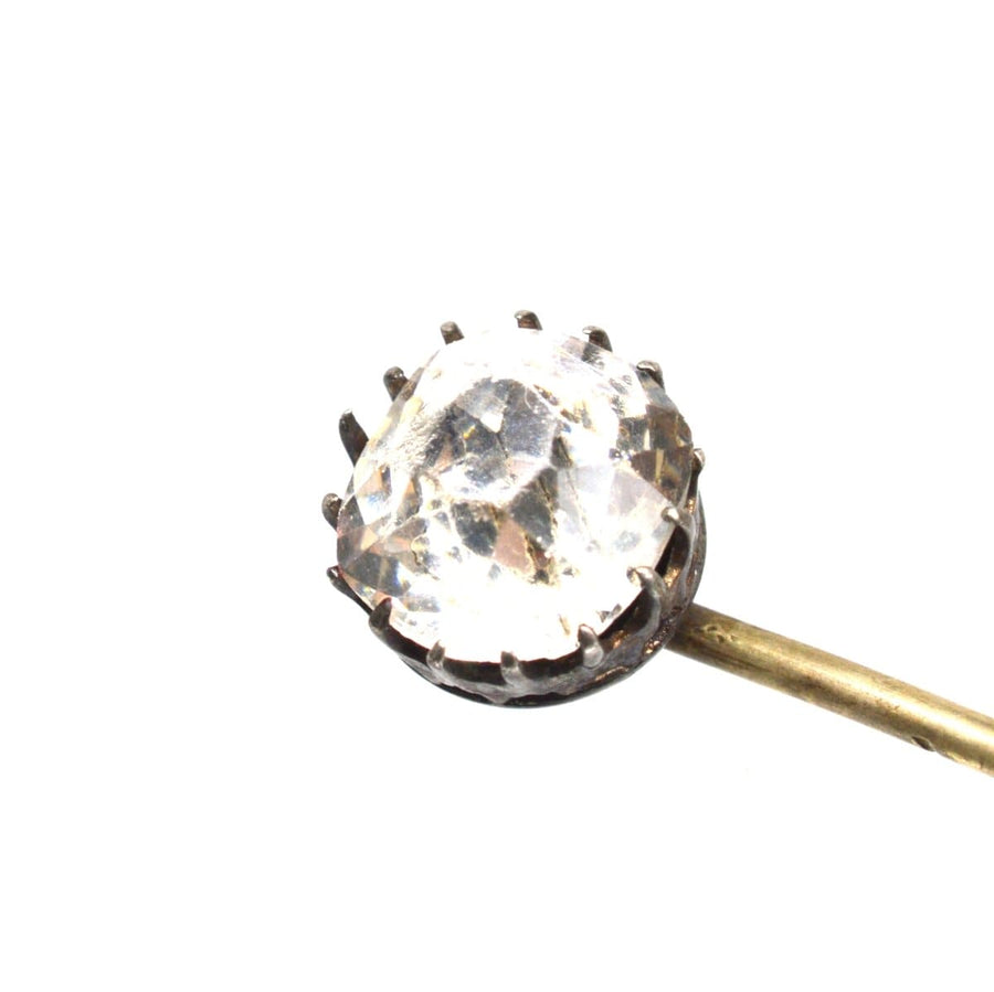 Victorian Silver Old Mine Cut Paste Tie Pin