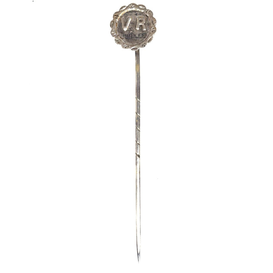 Victorian Silver "Victoria Regina" (VR) Tie Pin
