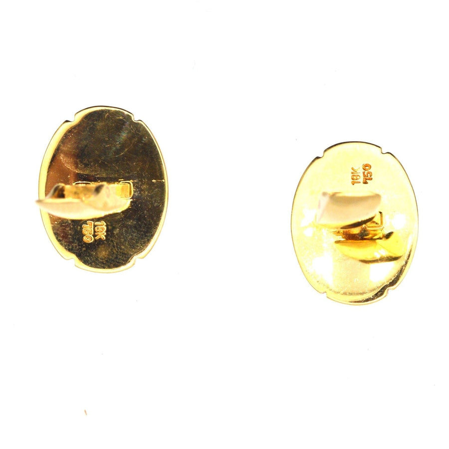 Vintage 18ct gold Lapis Lazuli Cufflinks by Faberge Paris in Original Case
