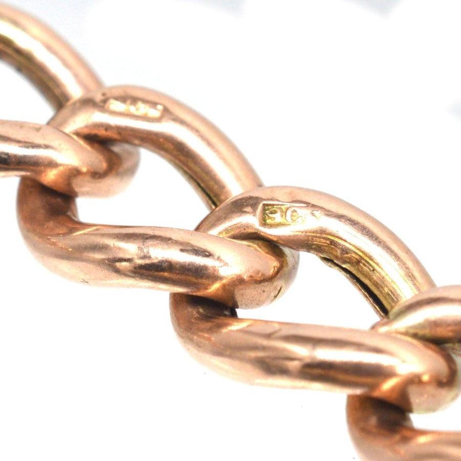 Vintage 9ct Gold Curb Bracelet with Heart Lock | Parkin and Gerrish | Antique & Vintage Jewellery