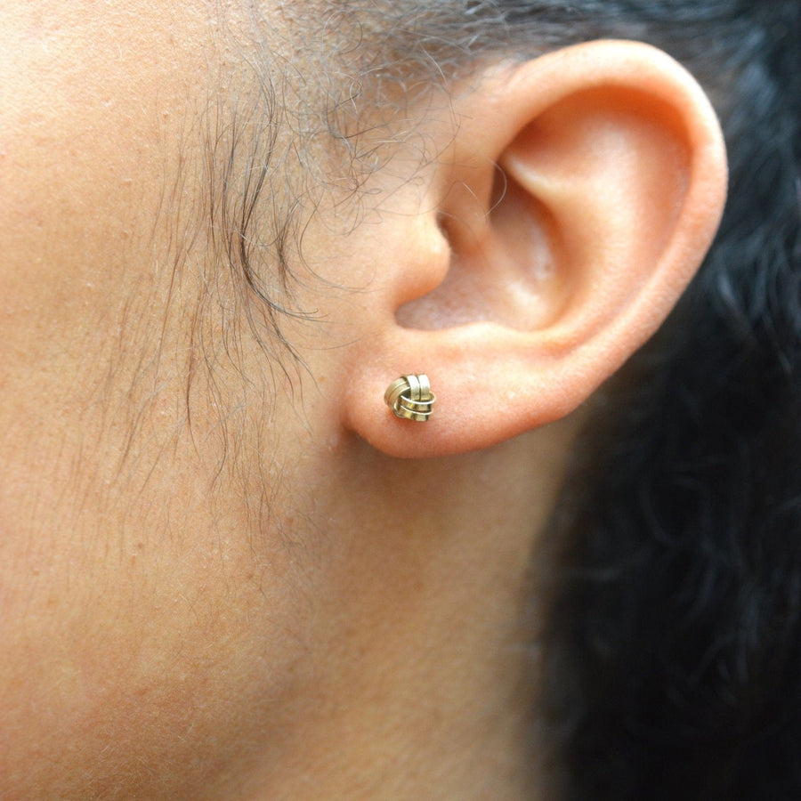 Vintage 9ct Gold Knot Stud Earrings