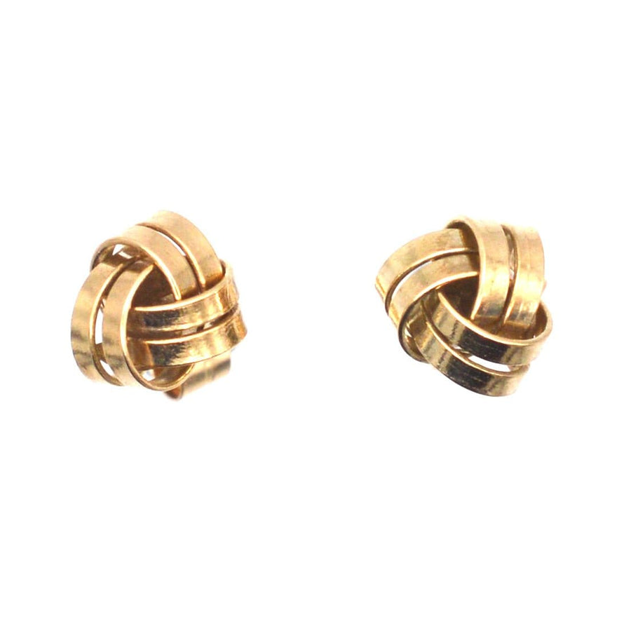 Vintage 9ct Gold Knot Stud Earrings