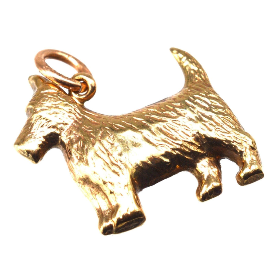 Vintage 9ct gold Scottie dog charm pendant, delightful addition to jewelry collections.