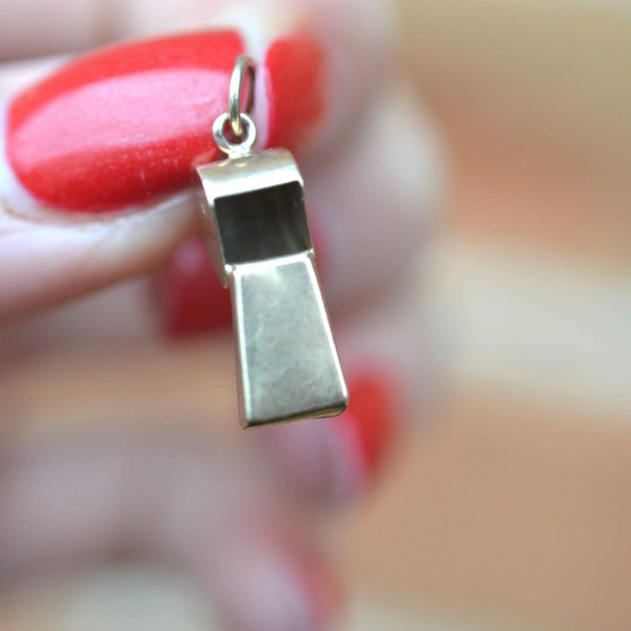 Vintage 9ct Gold Whistle Charm Pendant | Parkin and Gerrish | Antique & Vintage Jewellery
