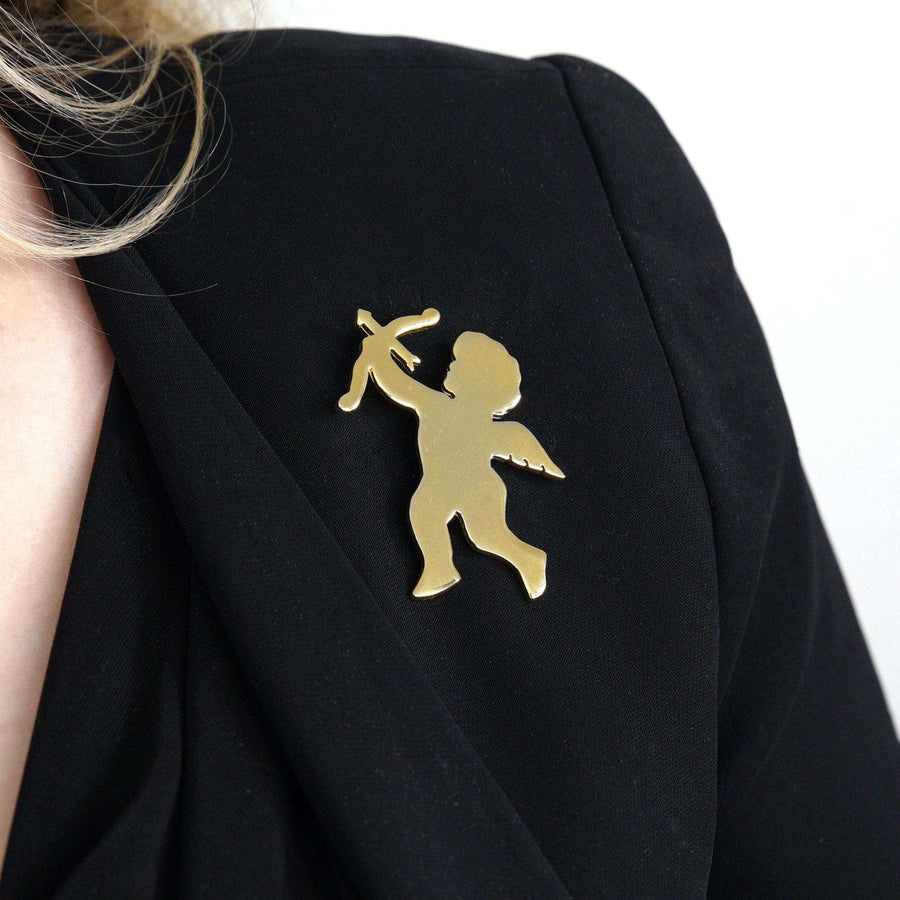 Vintage Butler & Wilson Gold - Tone Cupid Brooch