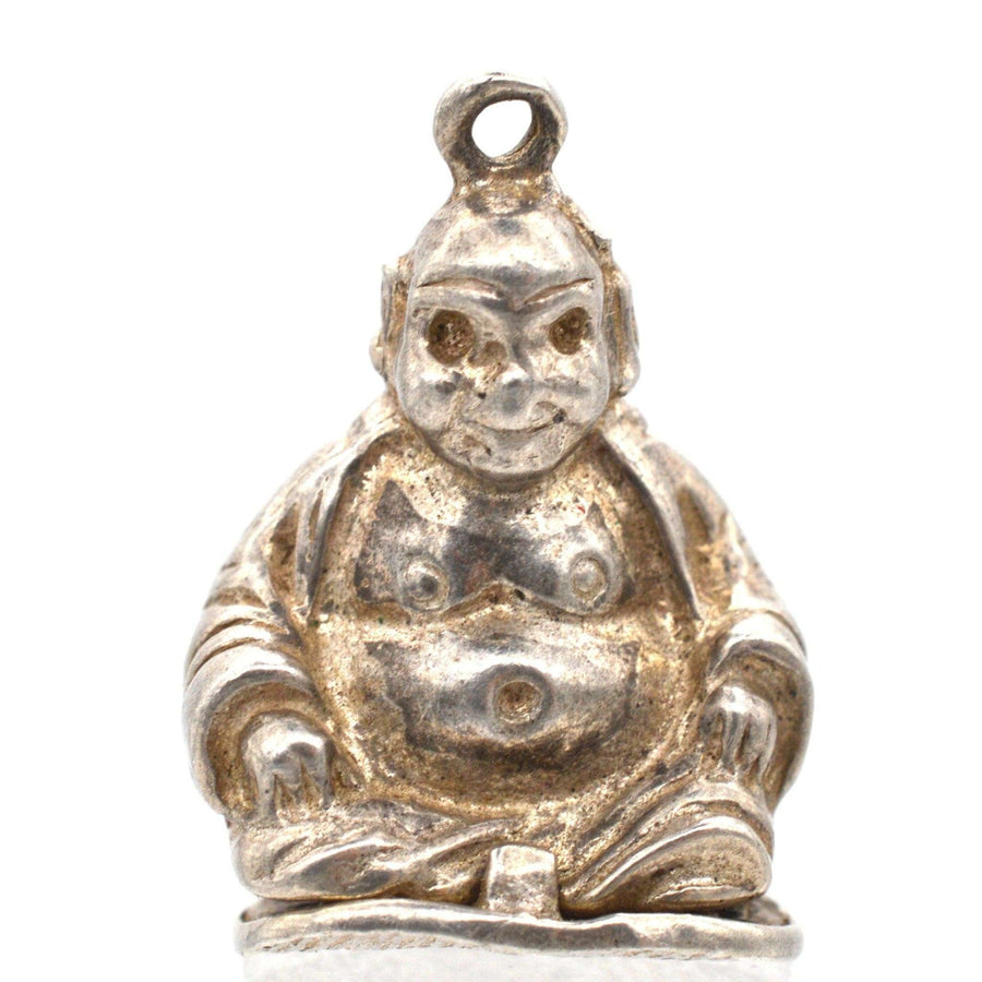 Vintage silver Buddha opening pendant, made in the 1970s, perfect for Buddhist gift and charm.