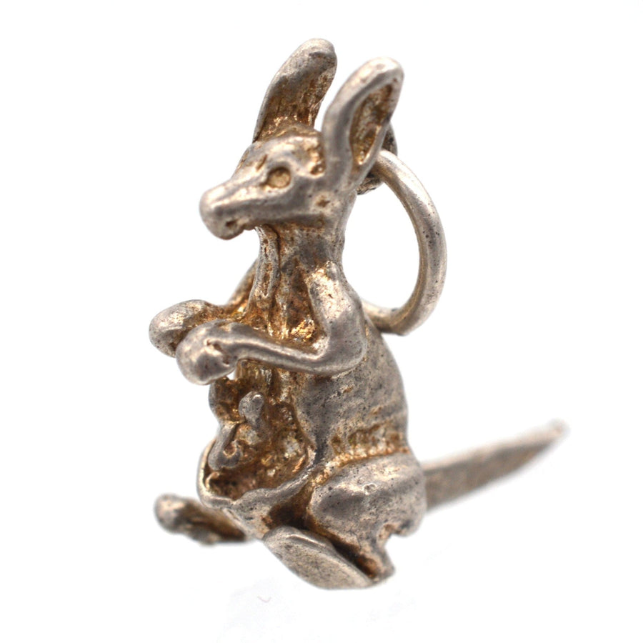 Vintage Silver Kangaroo with Baby Joey in Pouch Pendant | Parkin and Gerrish | Antique & Vintage Jewellery