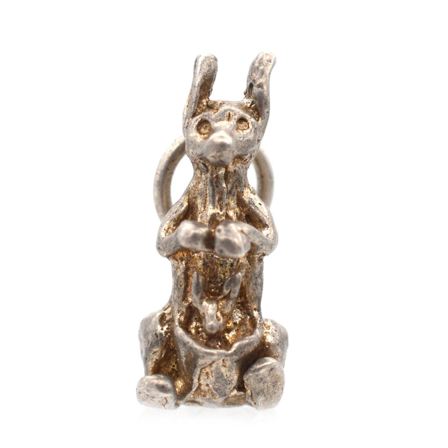 Vintage Silver Kangaroo with Baby Joey in Pouch Pendant | Parkin and Gerrish | Antique & Vintage Jewellery