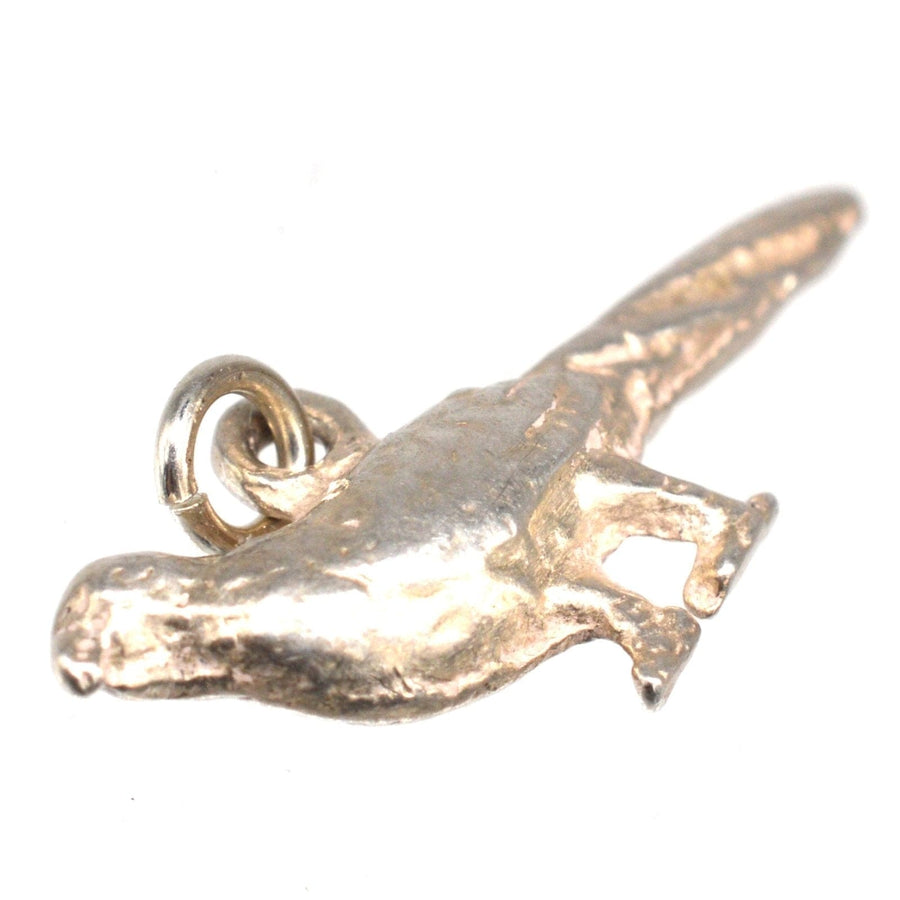 Vintage silver pheasant bird charm, perfect for charm bracelets or silver chains.