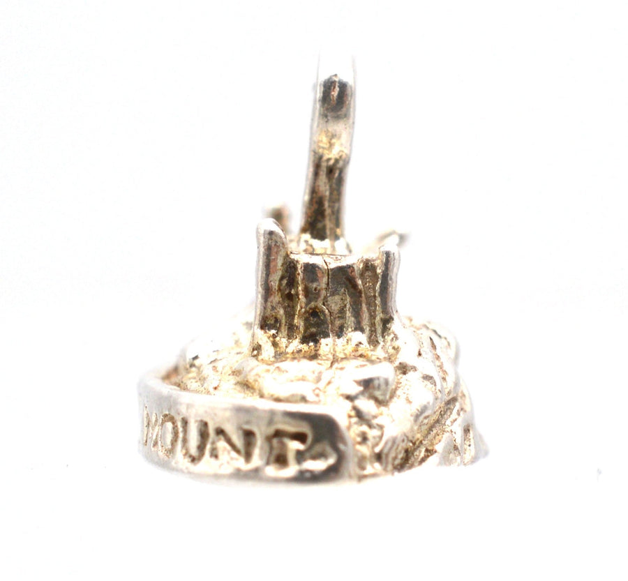 Vintage silver charm pendant featuring St Michael's Mount, a historical island off Cornwall's coast.