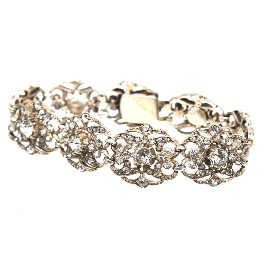 Wide Edwardian Silver Paste Bracelet | Parkin and Gerrish | Antique & Vintage Jewellery